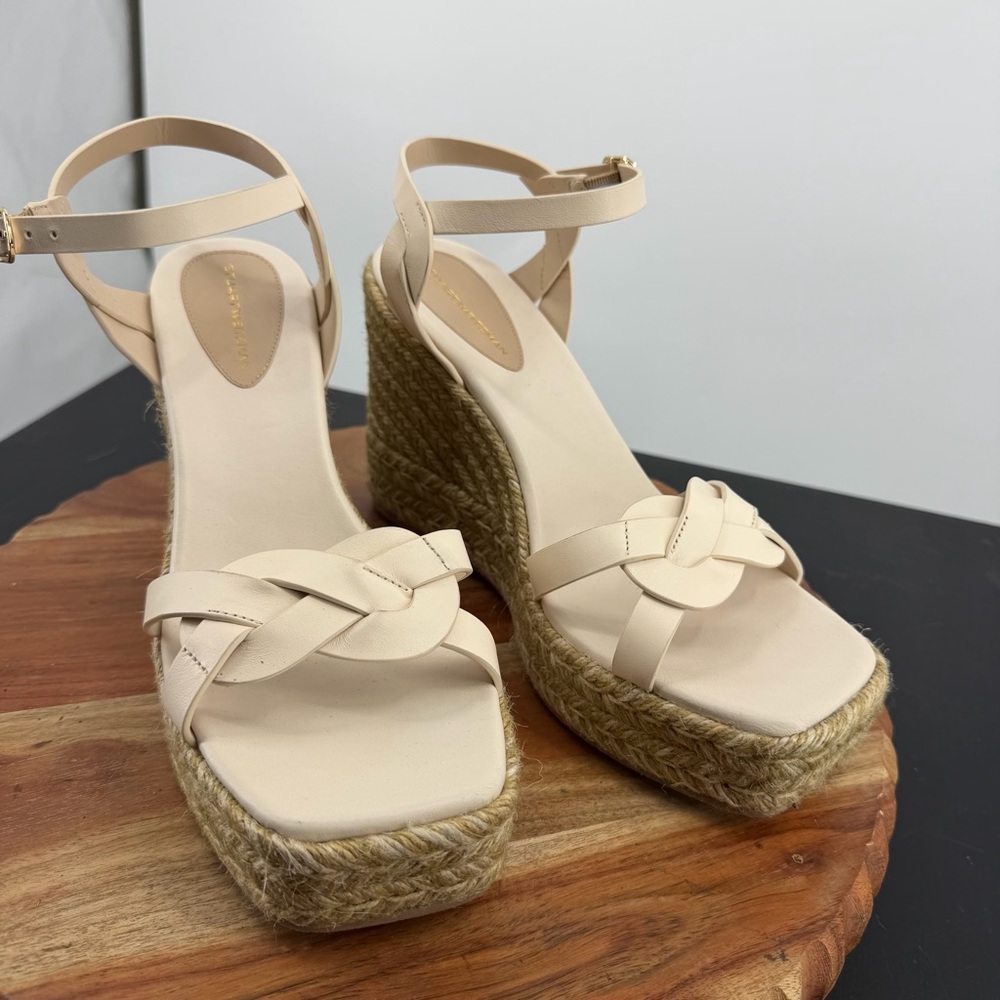 Stuart Weitzman Braida Max Leather Espadrille Wed… - image 3